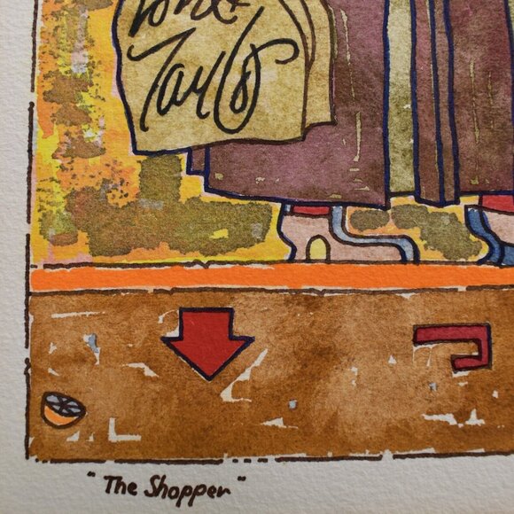 1969 Hans Dannheisser Enhanced Lithograph The Shopper NYC Lord & Taylor - Picture 4 of 6